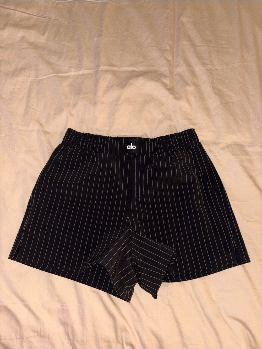 ALO Black Pinstripe Boxer Shorts